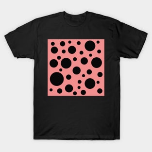 retro black and pink polka dot pattern T-Shirt